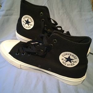 Converse high top black shoes